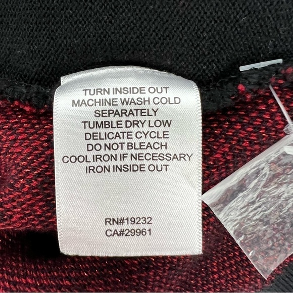 ALFRED DUNNER Women’s Cardigan Sweater Sz Small Red & Black 3/4 Sleeves - Picture 7 of 11